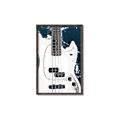 Picture of Retro White guitar Poster _GroupedProduct_Rectangle_Portrait_Canvas_Framed_