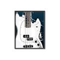 Picture of Retro White guitar Poster _GroupedProduct_Rectangle_Portrait_Canvas_Framed_