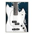 Picture of Retro White guitar Poster _GroupedProduct_Rectangle_Portrait_Canvas_Framed_