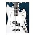 Picture of Retro White guitar Poster _GroupedProduct_Rectangle_Portrait_Canvas_Framed_