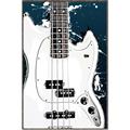 Picture of Retro White guitar Poster _GroupedProduct_Rectangle_Portrait_Canvas_Framed_