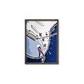 Picture of Retro Blue guitar Poster _GroupedProduct_Rectangle_Portrait_Canvas_Framed_