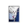 Picture of Retro Blue guitar Poster _GroupedProduct_Rectangle_Portrait_Canvas_Framed_