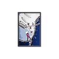Picture of Retro Blue guitar Poster _GroupedProduct_Rectangle_Portrait_Canvas_Framed_