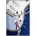 Picture of Retro Blue guitar Poster _GroupedProduct_Rectangle_Portrait_Canvas_Framed_