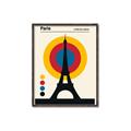 Picture of Retro Eiffel Tower Poster _GroupedProduct_Rectangle_Portrait_Canvas_Framed_