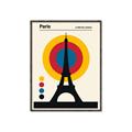Picture of Retro Eiffel Tower Poster _GroupedProduct_Rectangle_Portrait_Canvas_Framed_