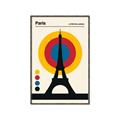 Picture of Retro Eiffel Tower Poster _GroupedProduct_Rectangle_Portrait_Canvas_Framed_