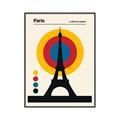 Picture of Retro Eiffel Tower Poster _GroupedProduct_Rectangle_Portrait_Canvas_Framed_