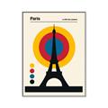 Picture of Retro Eiffel Tower Poster _GroupedProduct_Rectangle_Portrait_Canvas_Framed_