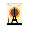 Picture of Retro Eiffel Tower Poster _GroupedProduct_Rectangle_Portrait_Canvas_Framed_