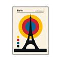 Picture of Retro Eiffel Tower Poster _GroupedProduct_Rectangle_Portrait_Canvas_Framed_
