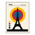 Picture of Retro Eiffel Tower Poster _GroupedProduct_Rectangle_Portrait_Canvas_Framed_