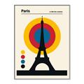Picture of Retro Eiffel Tower Poster _GroupedProduct_Rectangle_Portrait_Canvas_Framed_