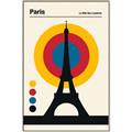 Picture of Retro Eiffel Tower Poster _GroupedProduct_Rectangle_Portrait_Canvas_Framed_