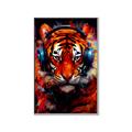 Picture of Tiger With Headphones animal _GroupedProduct_Rectangle_Portrait_Canvas_Framed_