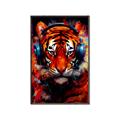 Picture of Tiger With Headphones animal _GroupedProduct_Rectangle_Portrait_Canvas_Framed_