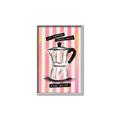 Picture of Mocca Coffee on Stripes - Hug in a Cup _GroupedProduct_Rectangle_Portrait_Canvas_Framed_