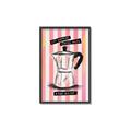 Picture of Mocca Coffee on Stripes - Hug in a Cup _GroupedProduct_Rectangle_Portrait_Canvas_Framed_