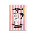 Picture of Mocca Coffee on Stripes - Hug in a Cup _GroupedProduct_Rectangle_Portrait_Canvas_Framed_