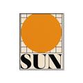 Picture of Sun Typography Poster _GroupedProduct_Rectangle_Portrait_Canvas_Framed_