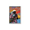 Picture of Retro Spaceman with Guitar Poster _GroupedProduct_Rectangle_Portrait_Canvas_Framed_