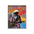 Picture of Retro Spaceman with Guitar Poster _GroupedProduct_Rectangle_Portrait_Canvas_Framed_