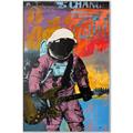 Picture of Retro Spaceman with Guitar Poster _GroupedProduct_Rectangle_Portrait_Canvas_Framed_