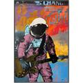 Picture of Retro Spaceman with Guitar Poster _GroupedProduct_Rectangle_Portrait_Canvas_Framed_