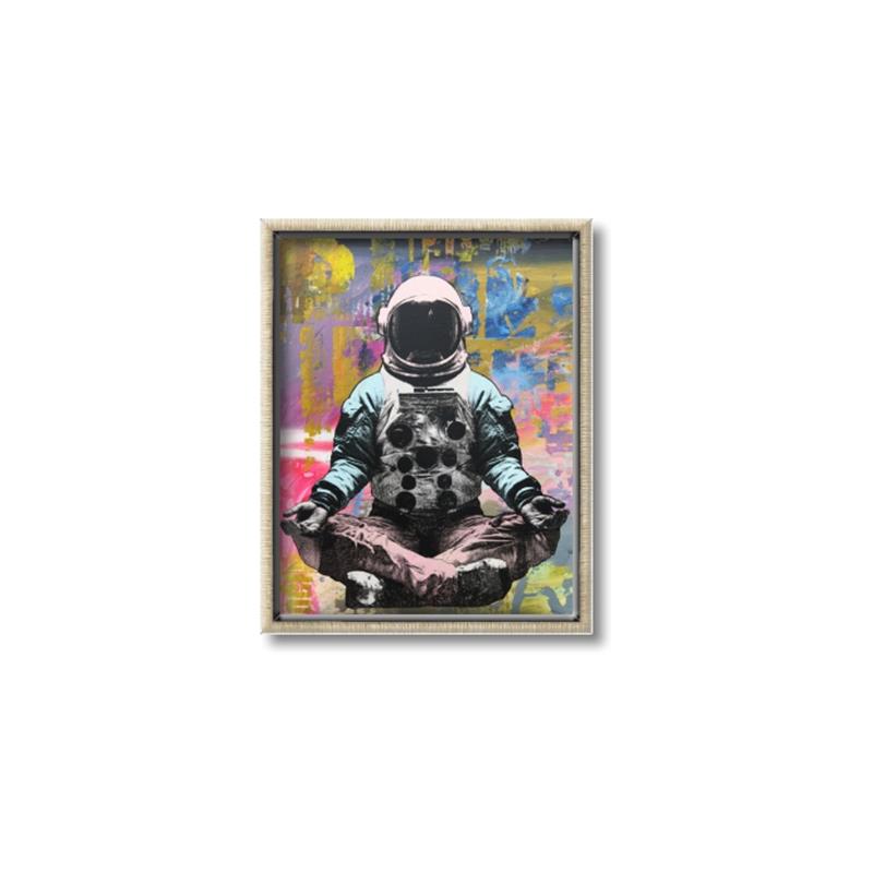 Picture of Retro Spaceman Poster _GroupedProduct_Rectangle_Portrait_Canvas_Framed_