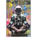 Picture of Retro Spaceman Poster _GroupedProduct_Rectangle_Portrait_Canvas_Framed_
