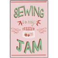 Picture of Sewing is my Jam Typography Poster _GroupedProduct_Rectangle_Portrait_Canvas_Framed_
