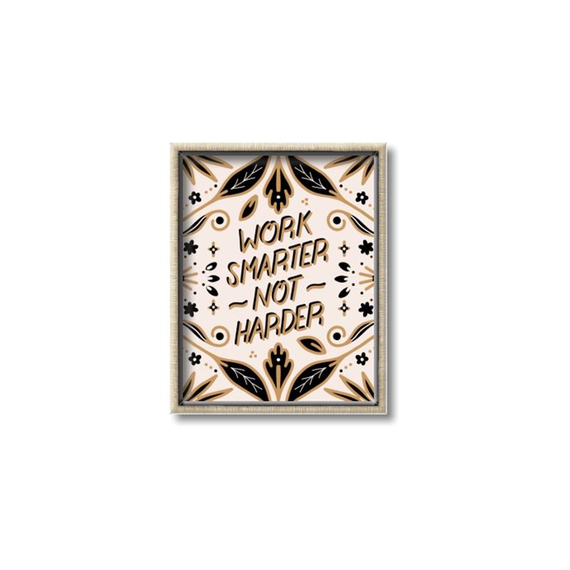 Picture of Work Smarter Not Harder Typography Poster _GroupedProduct_Rectangle_Portrait_Canvas_Framed_