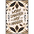 Picture of Work Smarter Not Harder Typography Poster _GroupedProduct_Rectangle_Portrait_Canvas_Framed_