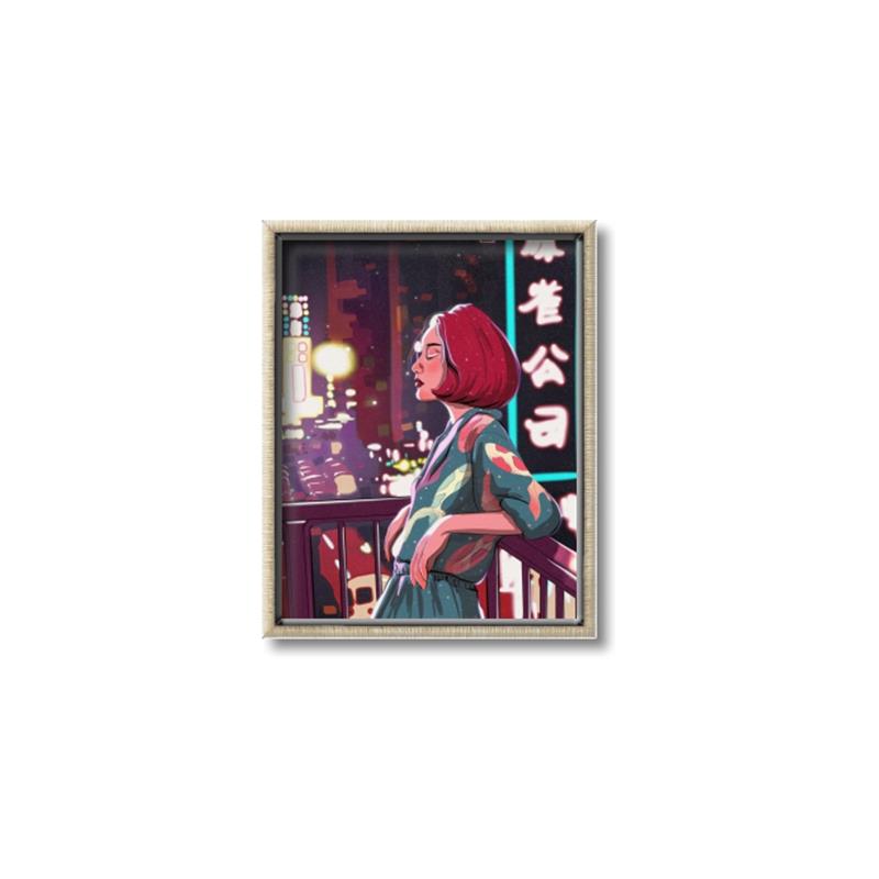 Picture of Girl in Japan _GroupedProduct_Rectangle_Portrait_Canvas_Framed_