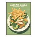 Picture of Caesar Salad Poster _GroupedProduct_Rectangle_Portrait_Canvas_Framed_