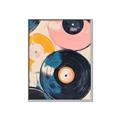 Picture of Retro Vinyl Records Poster _GroupedProduct_Rectangle_Portrait_Canvas_Framed_