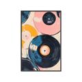 Picture of Retro Vinyl Records Poster _GroupedProduct_Rectangle_Portrait_Canvas_Framed_