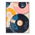 Picture of Retro Vinyl Records Poster _GroupedProduct_Rectangle_Portrait_Canvas_Framed_