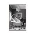 Picture of Joyful Elephant Bath Time _GroupedProduct_Rectangle_Portrait_Canvas_Framed_