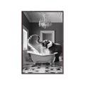 Picture of Joyful Elephant Bath Time _GroupedProduct_Rectangle_Portrait_Canvas_Framed_