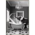 Picture of Joyful Elephant Bath Time _GroupedProduct_Rectangle_Portrait_Canvas_Framed_