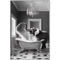 Picture of Joyful Elephant Bath Time _GroupedProduct_Rectangle_Portrait_Canvas_Framed_