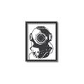 Picture of Vintage Diver Poster _GroupedProduct_Rectangle_Portrait_Canvas_Framed_