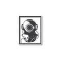 Picture of Vintage Diver Poster _GroupedProduct_Rectangle_Portrait_Canvas_Framed_