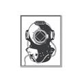 Picture of Vintage Diver Poster _GroupedProduct_Rectangle_Portrait_Canvas_Framed_