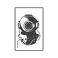 Picture of Vintage Diver Poster _GroupedProduct_Rectangle_Portrait_Canvas_Framed_