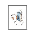 Picture of Retro Walkman Poster _GroupedProduct_Rectangle_Portrait_Canvas_Framed_