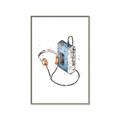 Picture of Retro Walkman Poster _GroupedProduct_Rectangle_Portrait_Canvas_Framed_
