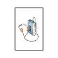 Picture of Retro Walkman Poster _GroupedProduct_Rectangle_Portrait_Canvas_Framed_